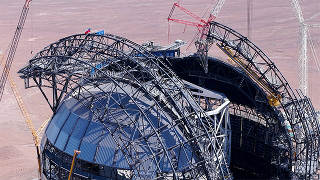 Reaching the top of the ELT dome