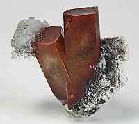 Red topaz from Tepetate, Municipio de Villa de Arriaga, San Luis Potosí, Mexico