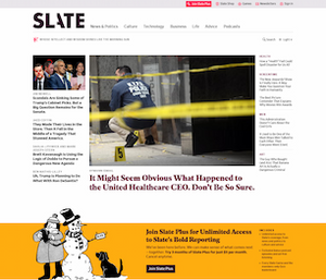 Screenshot of Slate.com homepage in light mode